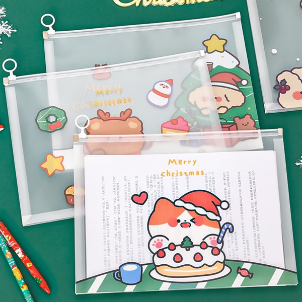Túi đựng, bìa sơ mi A4 tài liệu noel giáng sinh