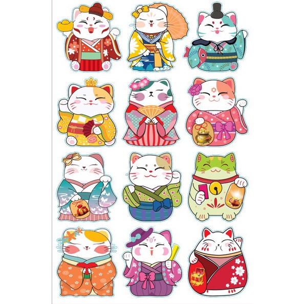 Set 12 Lì Xì Chibi Nhật Bản May Mắn Bao Lì Xì Tết Đẹp Cute Thần Tài Bản To Cao Cấp Độc Lạ ESHOP