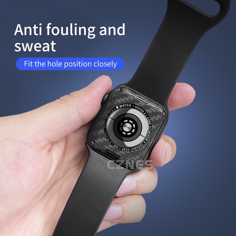 Phim mặt sau bằng sợi Carbon bảo vệ mặt sau màng chống mồ hôi cho Apple Watch Ultra3 SE3 S11 S10 S9 S8 SE S7 S6 S5 Ultra 49mm 46mm 42mm 45mm 44mm 41mm 40mm Phim Iwatch