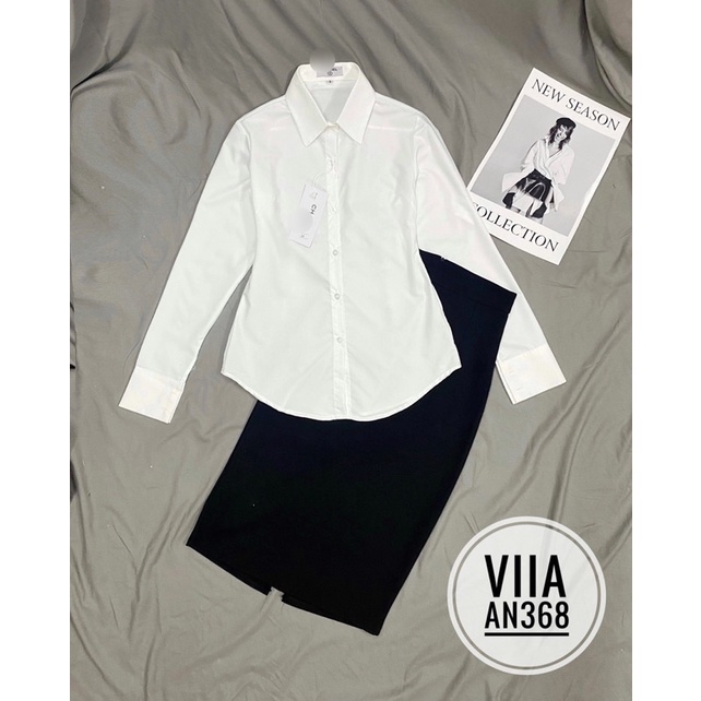 (NEW) Sơ mi Trắng dài tay Chiết eo AN368 VIIA DESIGN