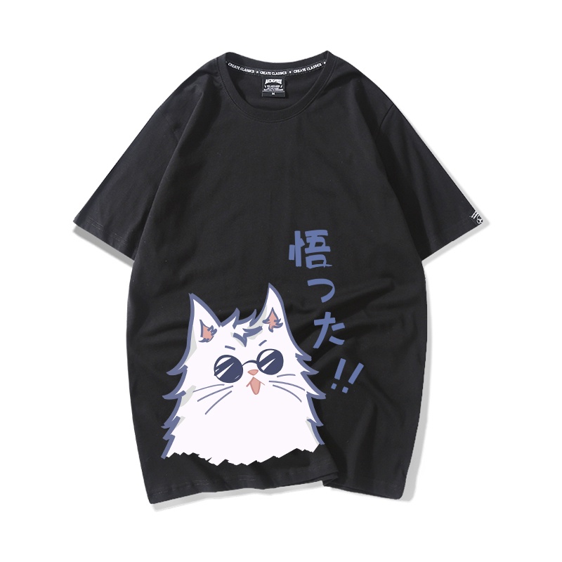 Áo Thun Nữ Tay Lỡ HappyFamily Form Rộng In Hình Chú Mèo Dễ Thương Đáng Yêu Cotton 100 Cao Cấp