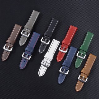 Dây Đeo Bằng Da Có Khóa Bằng Thép Không Gỉ 18mm 20mm 22mm 24mm