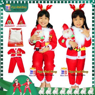 BỘ ĐỒ ÔNG GIÀ NOEL CHO BÉ YÊU QUẦN ÁO NOEL Từ 1 - 11 Tuổi  - CHẤT VẢI NỈ BÁN LẺ GIÁ SỈ