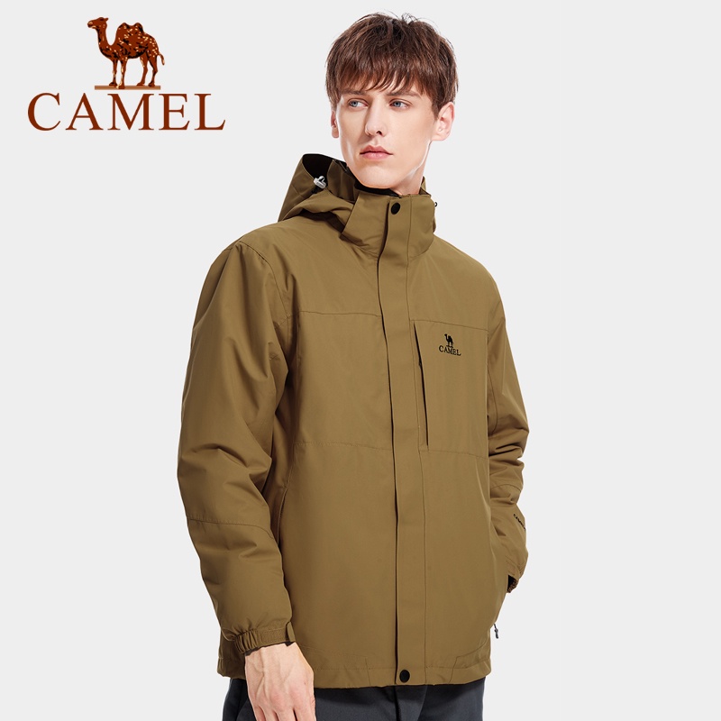 Ảnh Áo khoác nam ba trong một CAMEL CROWN có thể tháo rời, chống thấm nước và chống gió, bộ đồ ngoài trời. 2