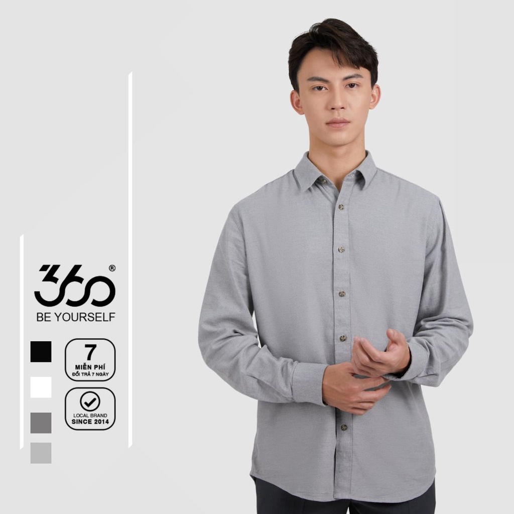 Áo Sơ mi Nam dài tay cổ bẻ thương hiệu 360 Boutique chất liệu vải cao cấp