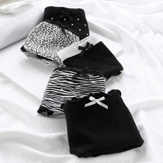 Quần Lót Cotton Họa Tiết Da Báo / Ngựa Vằn Màu Đen Thoáng Khí Thoải Mái Cho Nữ