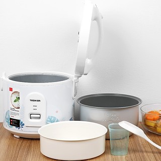 Nồi cơm nắp gài Toshiba 1 lít RC-10JH2PV(B)-Chính Hãng trưng bày-1lít 2-4 người ăn-Công suất:500 W