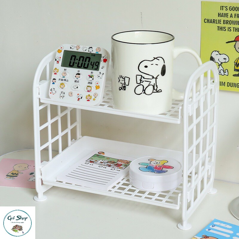 Kệ nhựa mini 2 tầng để đồ đa năng siêu cute, lắp ráp dễ dàng | Shopee ...