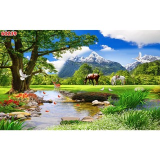 Tranh phong cảnh thiên nhiên tươi đẹp, tươi mát, trong lành, tạo cảm giác tươi mát