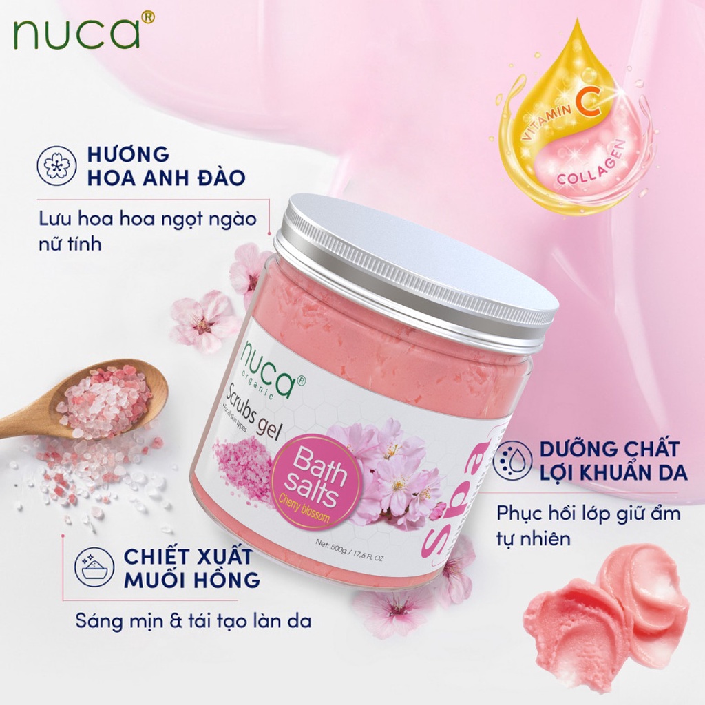 [Mới] Muối Tắm Tẩy Tế Bào Chết Cơ Thể Giảm Mụn Lưng NUCA 550g