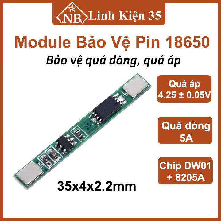 Module bảo vệ quá dòng quá áp pin 18650 3.7V 3A 1S siêu an toàn ...