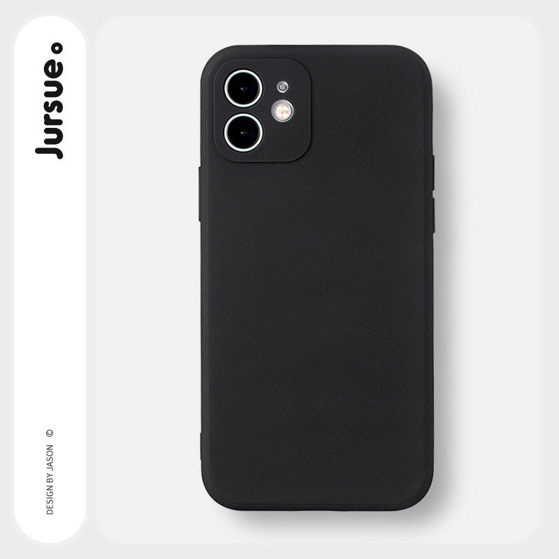 Ốp lưng JURSUE mềm chống bẩn chống sốc viền vuông đen Cho iPhone 16 15 14 13 12 11 Pro Max SE 2020 X XR XS ip 8 7 Plus YCS14