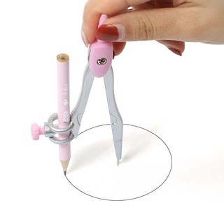 Bộ Thước Kẻ + Thước Kẻ + Đồ Chuốt Bằng Kim Loại Hai Màu Dễ Thương Cho Học Sinh