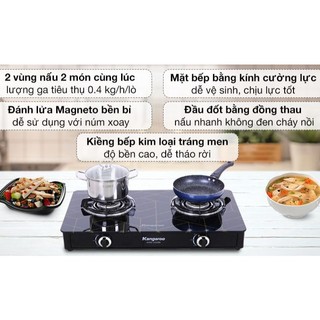Bếp ga đôi Kangaroo KG526M-Chính hãng trưng bày-chính hãng 100% bảo hành 12 tháng