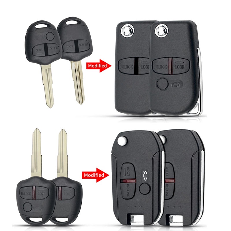 Vỏ Chìa Khóa Điều Khiển Từ Xa 2 Nút Cho Mitsubishi Attrage Mirage G4 Triton Xpander Pajero Xpander Lancer ASX Storm Kuda Outlander L200