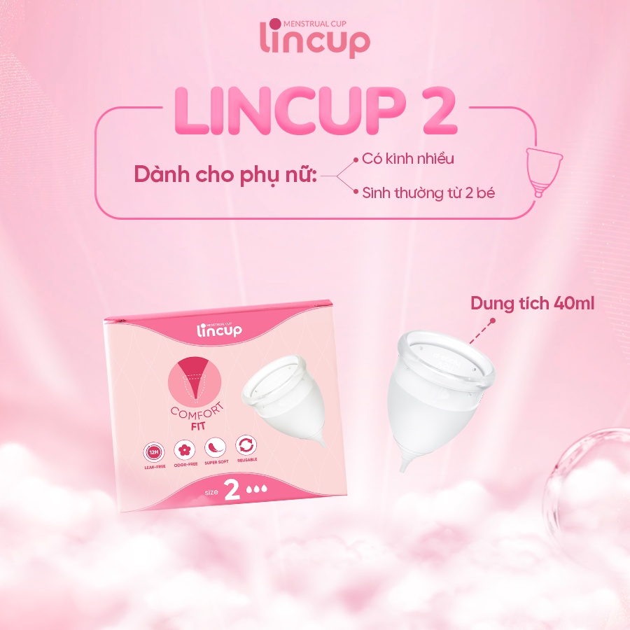 Ảnh Cốc nguyệt san Lincup 2 chính hãng (40ml) Nhập Khẩu Mỹ 4