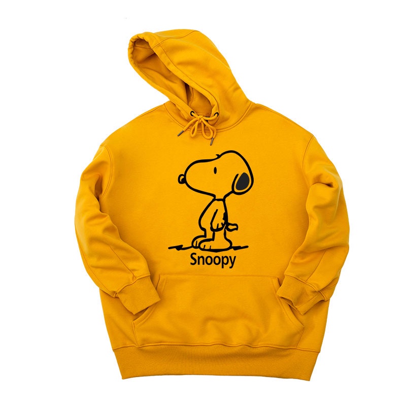 Áo Hoodie HappyFamily Họa Tiết Chứ Chó Snoopy Chất Cotton 100 Cao Cấp 3 Màu Trắng Đen Vàng