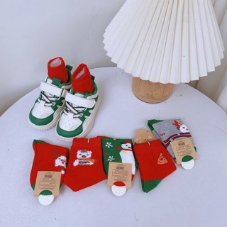 Combo 5 Đôi Tất Giáng Sinh Noel Chất Liệu Len Co Giãn Tốt Cho Bé Trai Bé Gái 2-12 Tuổi