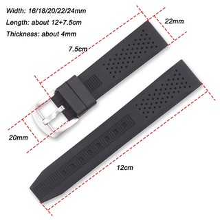 Dây Đeo Silicon Mềm Thoáng Khí Cho Đồng Hồ Thông Minh Seiko 16 / 18 / 20 / 22 / 24mm
