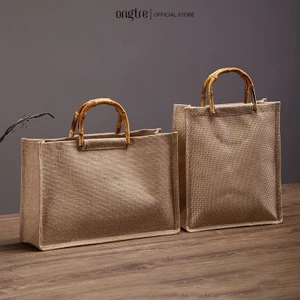 Túi đay quai tre hình trụ đứng ONGTRE kiểu dáng vintage - Thân thiện với môi trường