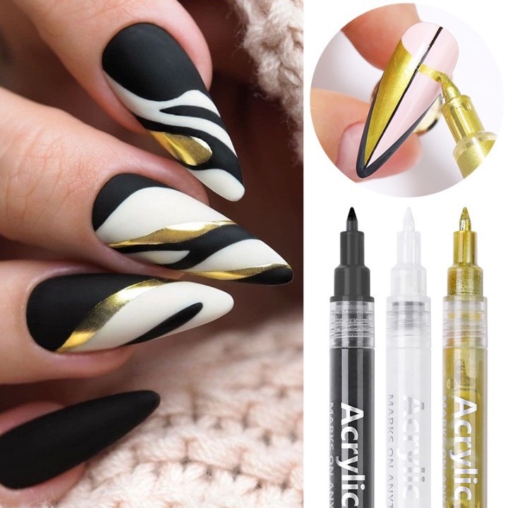 Bút vẽ nail móng tay chuyên dụng LI LƯ 48 màu neon 3D chống nước làm đẹp DIY nghệ thuật