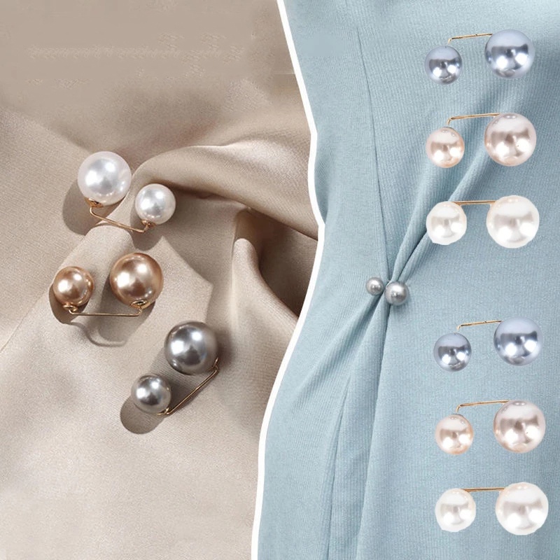 Ghim Cài Áo Khoác Cardigan Sweater Đính Ngọc Trai Đôi Thanh Lịch Tinh Tế Chống Oxy Hóa An Toàn Cho Nữ