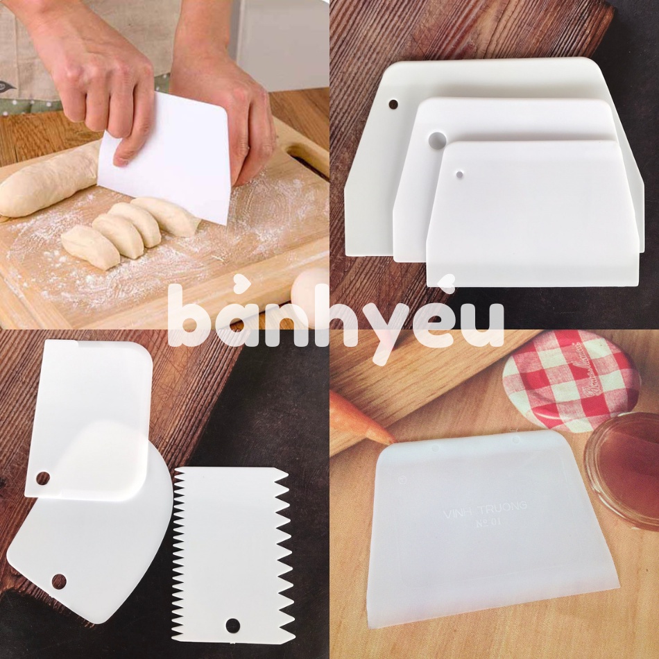 Miếng cắt bột, chà láng, cạo bột dụng cụ làm bánh giao màu ngẫu nhiên (BGTC)