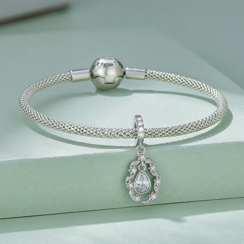 Bamoer Mặt Vòng cổ Bạc 925 Đính Đá Zircon Tự Làm Trang Sức Vòng Tay Và Vòng cổ