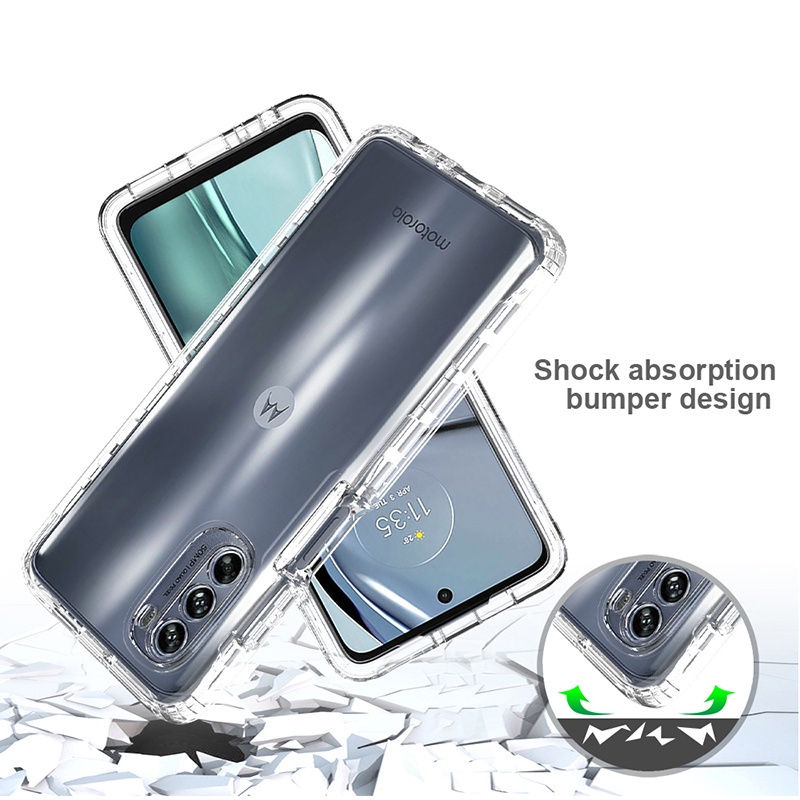 Dành Cho Motorola Moto G62 G82 G52 G42 G32 G22 G51 G60 G30 G20 G10 5G Hai Lớp Lai Chống Trầy Xước Màu Chống Sốc Toàn Thân Vỏ Trong Suốt