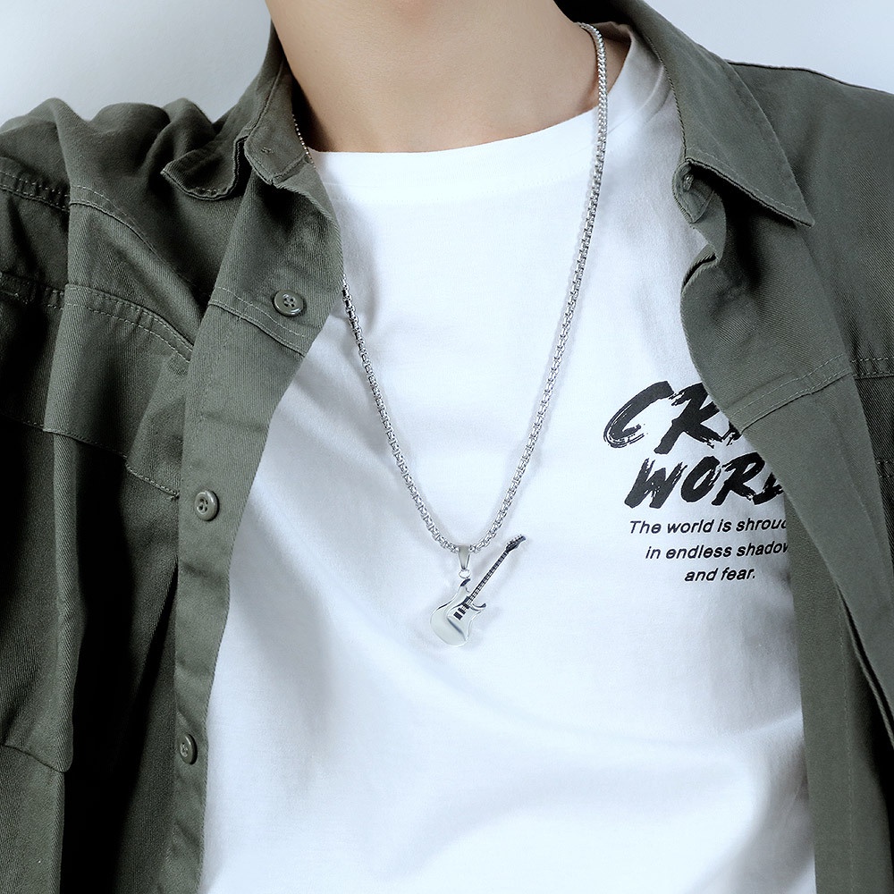 Dây chuyền nam unisex titan mặt hình cây đàn không gỉ MN09 BY ACCESSORIES