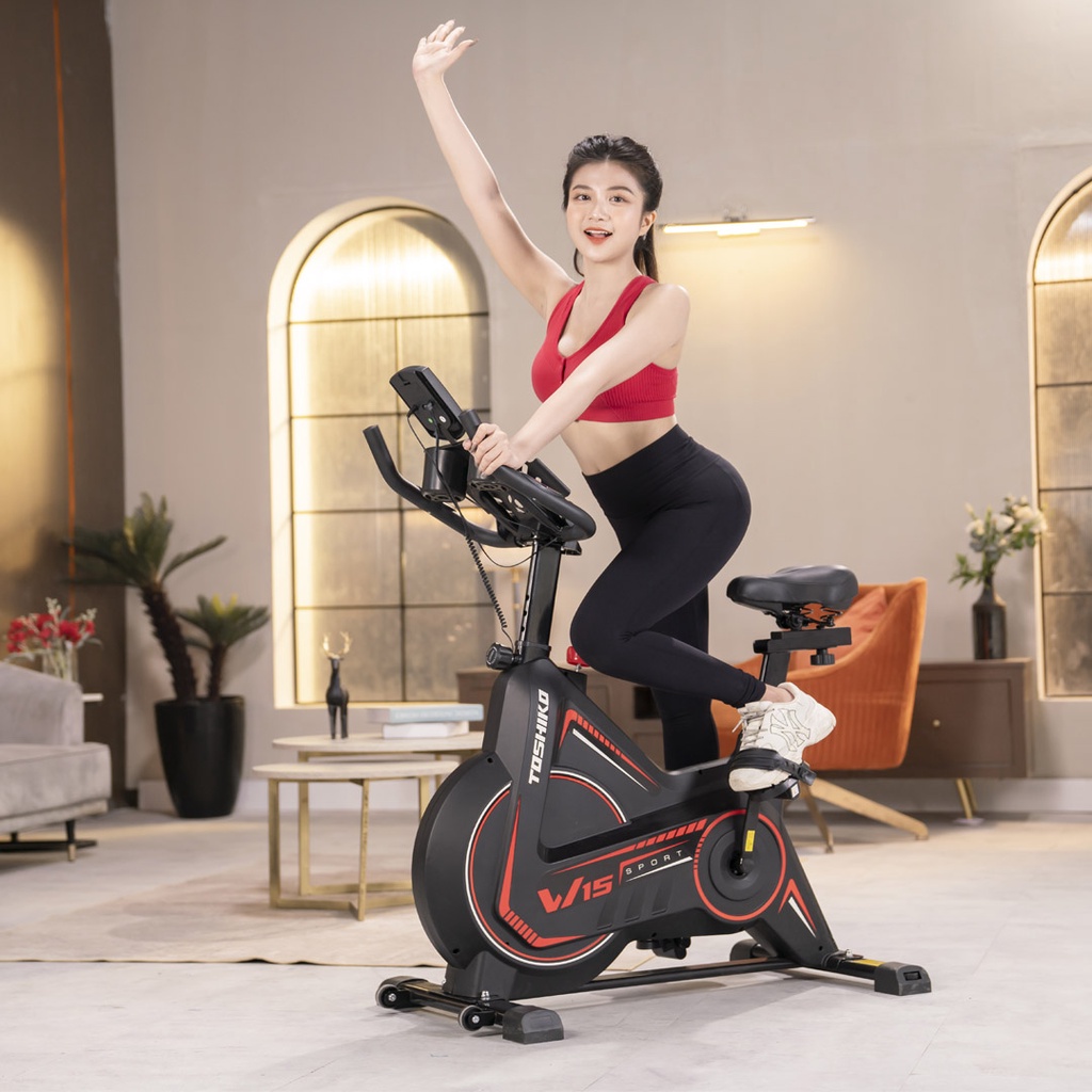 Xe đạp tập thể dục tại nhà Toshiko W15, khung xe thép chống rỉ, phanh từ êm ái không gây ồn | BigBuy360 - bigbuy360.vn