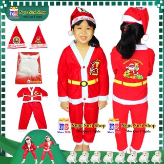 BỘ ĐỒ NOEL CHO BÉ TỪ 1 - 10 TUỔI BỘ ĐỒ ÔNG GIÀ NOEL - QUẦN ÁO NOEL CHO BÉ VẢI NỈ