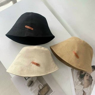 Mũ bucket nam nữ nón tai bèo vải kaki dáng cụp màu trơn basic logo Handmade - Bự Store