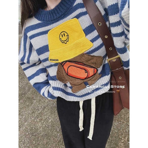 Áo len gấu thêu siêu Cute hàng QC L1