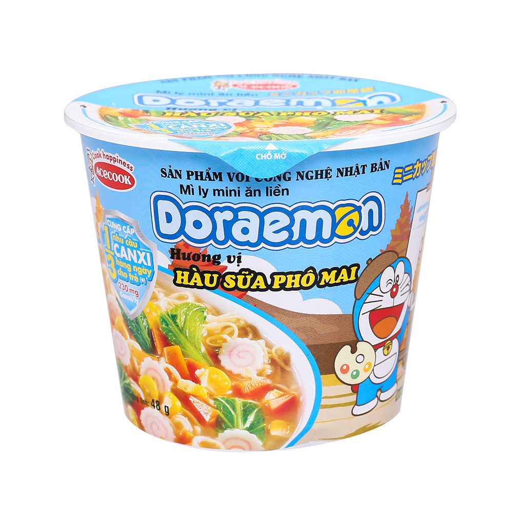 Mì ly mini Doraemon vị hàu sữa phô mai/hải sản hộp 48g | Shopee Việt Nam