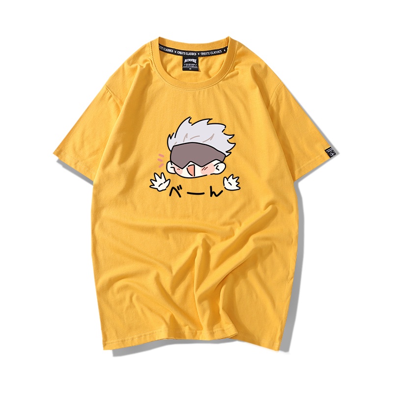 Áo Thun Nữ Tay Lỡ HappyFamily  Form Rộng In Hình Gojo Satoru Đáng Yêu Cotton 100 Cao Cấp