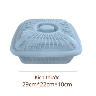 Rổ vuông có nắp đựng đồ nhựa Việt Nhật N199, Rổ đựng rau củ quả, bát đĩa kèm nắp đa năng tiện lợi { H }