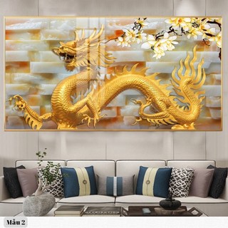 Tranh Tráng Gương Laminate - Treo Tường Dành Cho Người Tuổi Thìn - Rồng Vàng