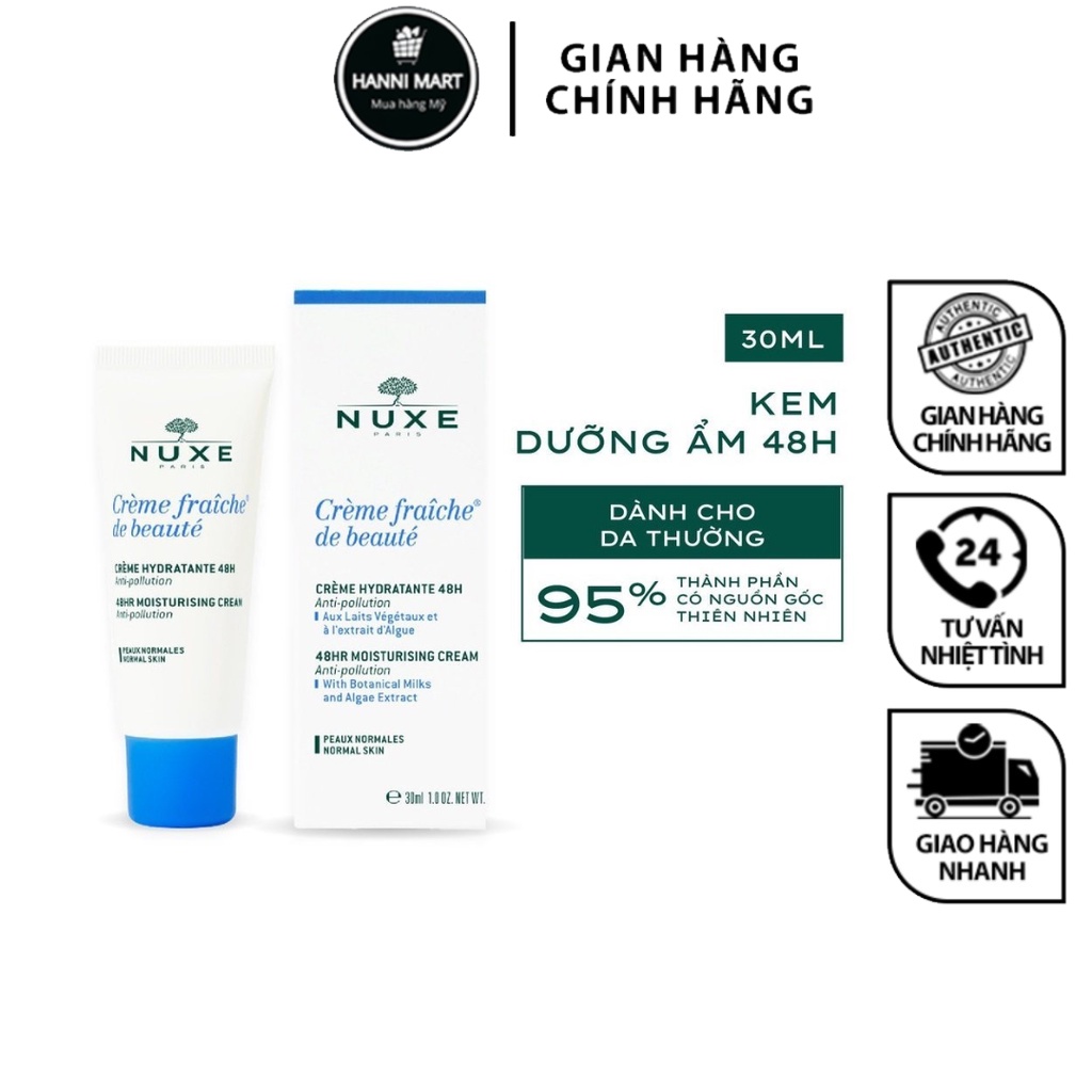 Crème Nuxe Fraîche De Beauté 48h Anti-Pollution - 30ml - Hydratante Unisexe Neuve