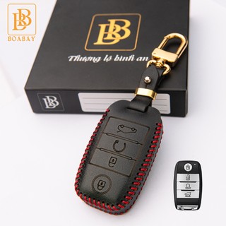 Bao Da Chìa Khóa Ô TÔ KIA Seltos, Sonet 21- 23 Caren 23 (4 nút bấm) Da bò thật hàng cao cấp bảo hành 2 năm nhiều màu sắc