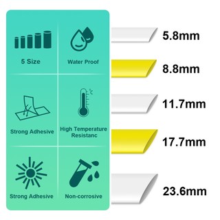 Ống Co Nhiệt 5.8 / 8.8 / 11.7mm Tương Thích Với Máy In Brother PT H500 E300VP E500 E550WVP P750WVP P700 HSe231 HSe 231Se-231