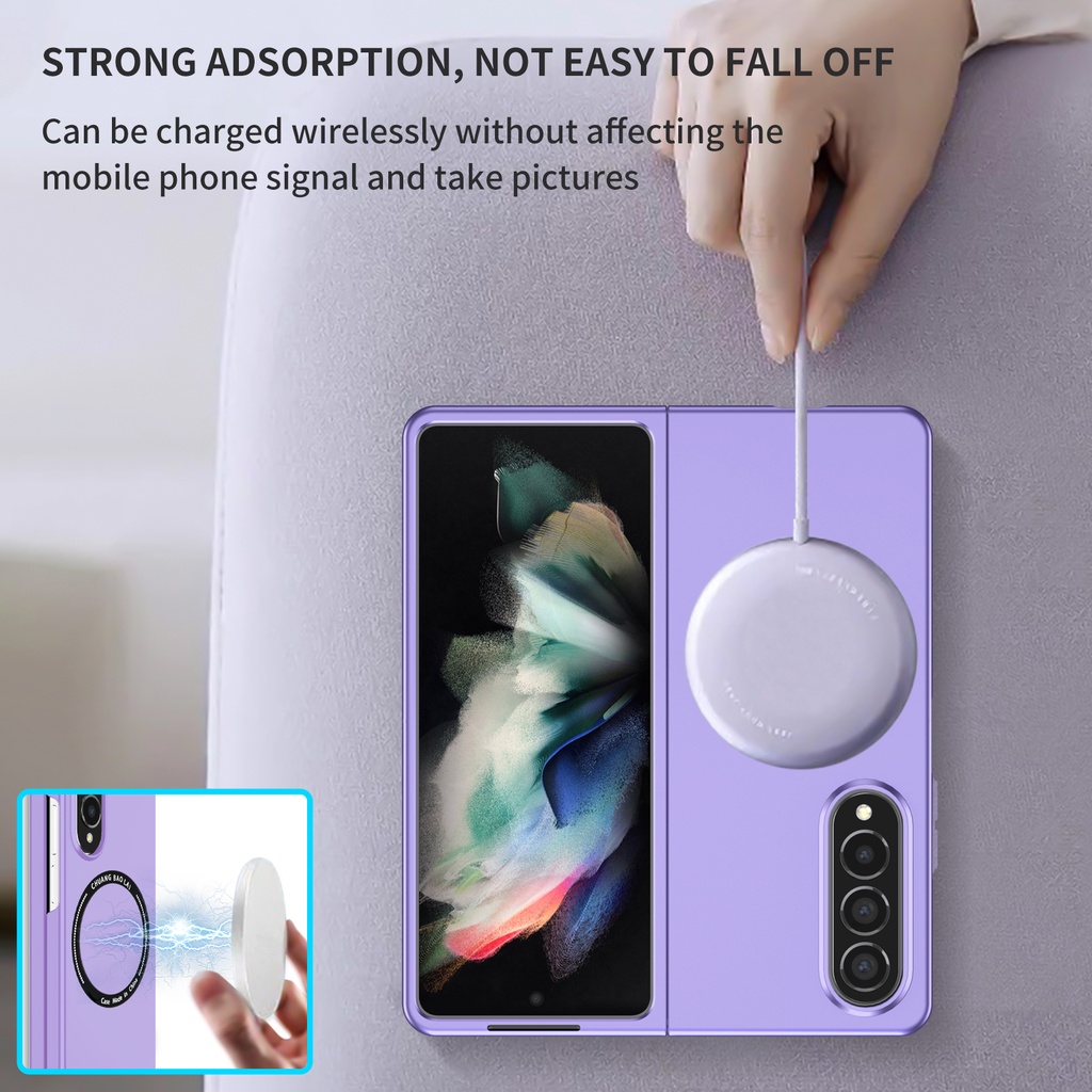 Ốp Sạc Không Dây Từ Tính Cho Samsung Galaxy Z Fold 7 4 Gấp 3 Vỏ Điện Thoại Bảo Vệ Chống Sốc Galaxy Z Fold 6 5 Ốp Hấp Phụ