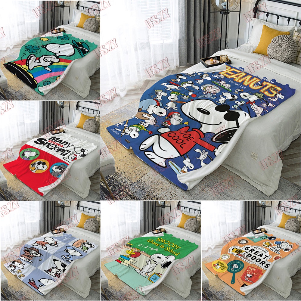 Chăn Bông 4 Kích Thước Hình Nhân Vật Hoạt Hình snoopy Dễ Thương