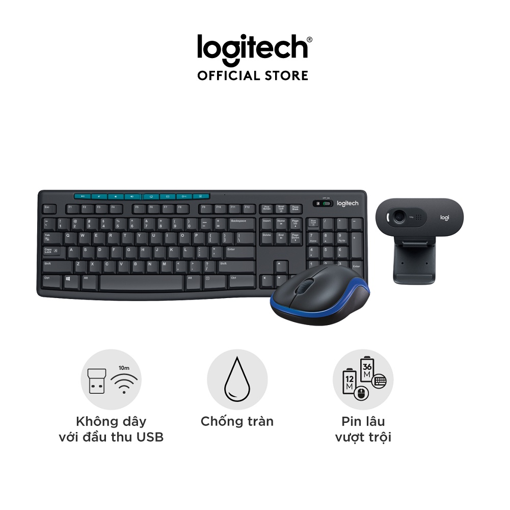 Combo bàn phím và Chuột Logitech MK275 & Webca Logitech C270