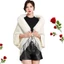 VVDZA Lông Thú Giả Cổ Áo Cardigan Thời Trang Cape Cloak Sang Trọng Quấn