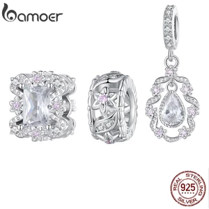Bamoer Mặt Vòng cổ Bạc 925 Đính Đá Zircon Tự Làm Trang Sức Vòng Tay Và Vòng cổ