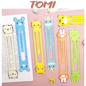 Thước Dẻo TOMI 15cm Dùng Kẹp Làm Dấu Trang Sách Hình Thú Hoạt Hình Dễ Thương 010
