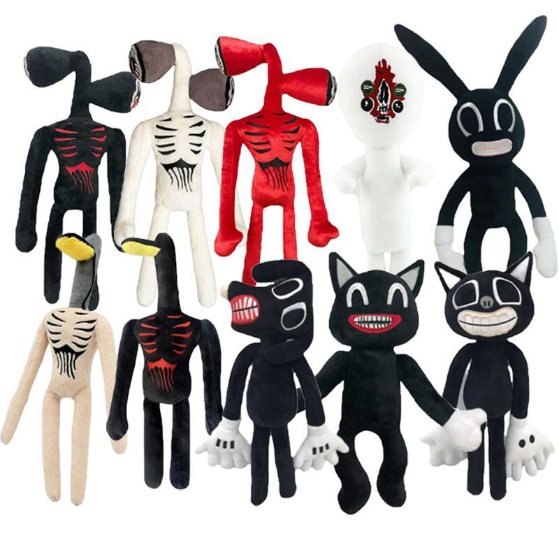 40cm Anime Còi Đầu Sang Trọng Đồ Chơi Mềm Đáng Sợ Sirenhead Búp Bê Nhồi Bông Động Vật Mèo Đen Peluches Đồ Chơi Cho Trẻ Em