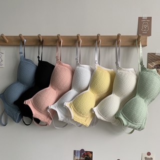 1 Set Áo Ngực + Quần Lót Xếp Ly Không Đường May Mềm Mại Thoải Mái Cho Nữ