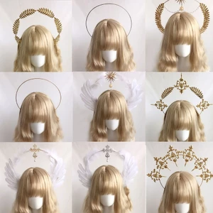 Yoo Styles Tùy Chọn Gothic Gothic Gothic Gothic Sun Godmother 's Mũ Đội Đầu Virgin Mary Baroque KC Phụ Kiện Tóc Cho Nữ